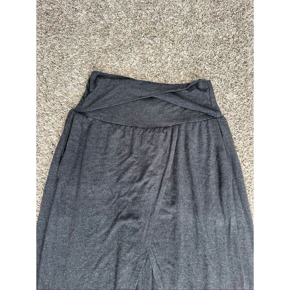 Athleta Wrap Front Lounge Yoga Pant Gray Draped Leg Slits Relaxed Fit XS Stretch - Picture 12 of 12